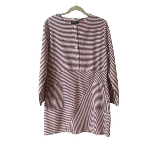 Tavin striped blouse maroon and white US sz 12 - Picture 1 of 4